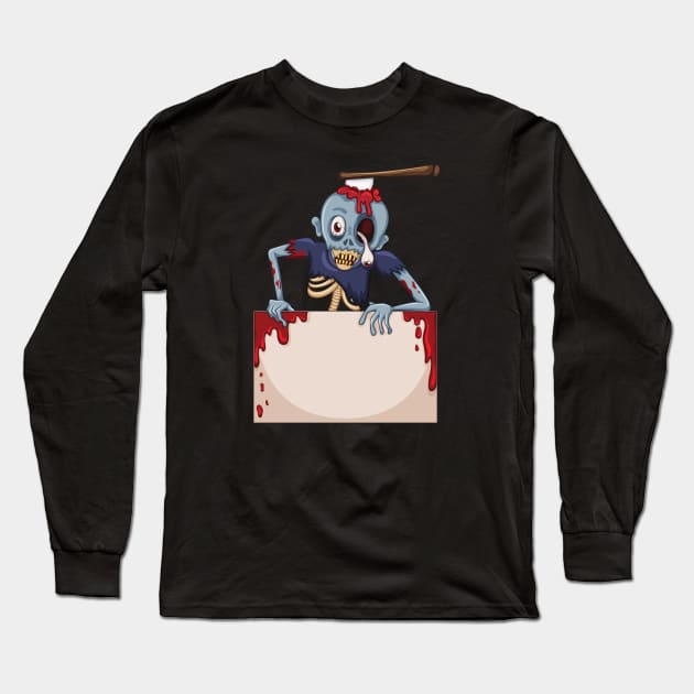 Spooky Zombie Long Sleeve T-Shirt by Choupete